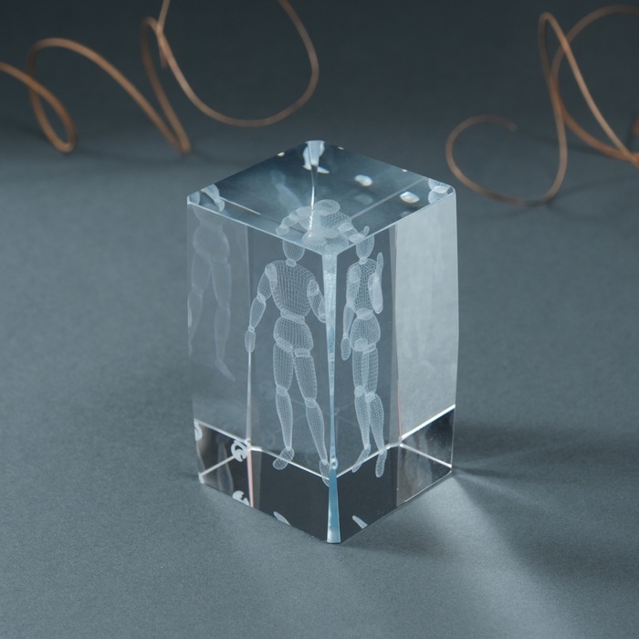 Сувенир стекло прямоугольник Сувенир стекло прямоугольник "Шарнирный человек" 5х5х8 см