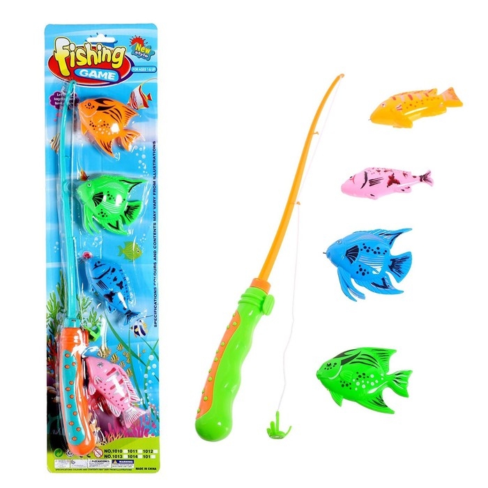 Рыбалка «Морская волна», 4 рыбки, удочка, МИКС Рыбалка «Морская волна», 4 рыбки, удочка, МИКС