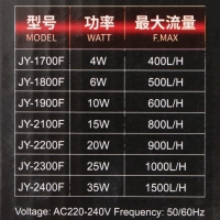 Фильтр внутренний JINGYE JY-1900F, двухсекционный,  с импеллером, 600 л/ч, 10 Вт