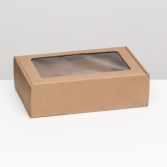 Коробка самосборная, бурая с окном, 26 х 17 х 8 см Коробка самосборная, бурая с окном, 26 х 17 х 8 см