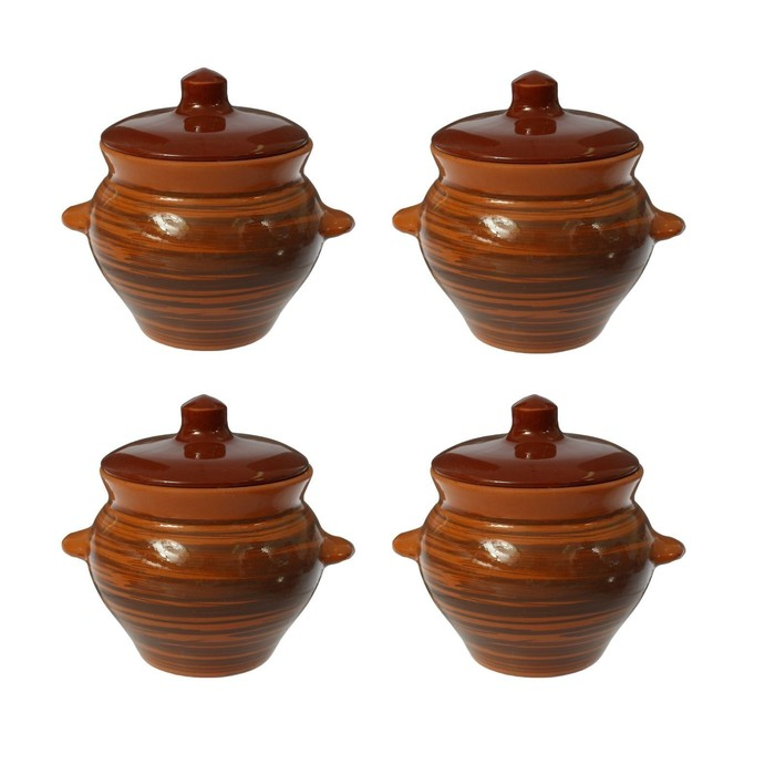 Набор горшков №5 с ручками 4х0,5л, МИКС