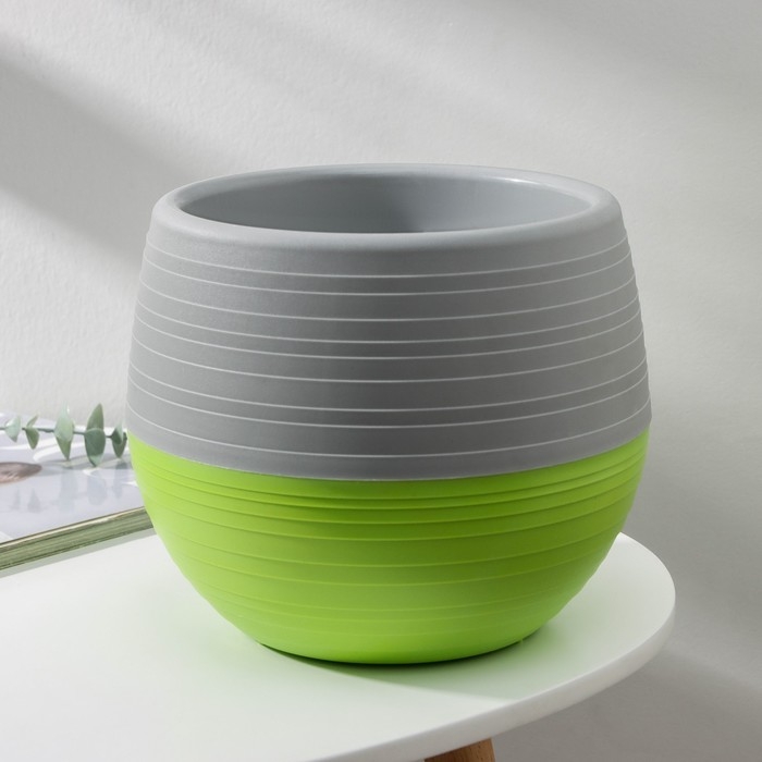 Горшок для цветов с поддоном «Япония», 3 л, цвет серо-фисташковый Горшок для цветов с поддоном «Япония», 3 л, цвет серо-фисташковый