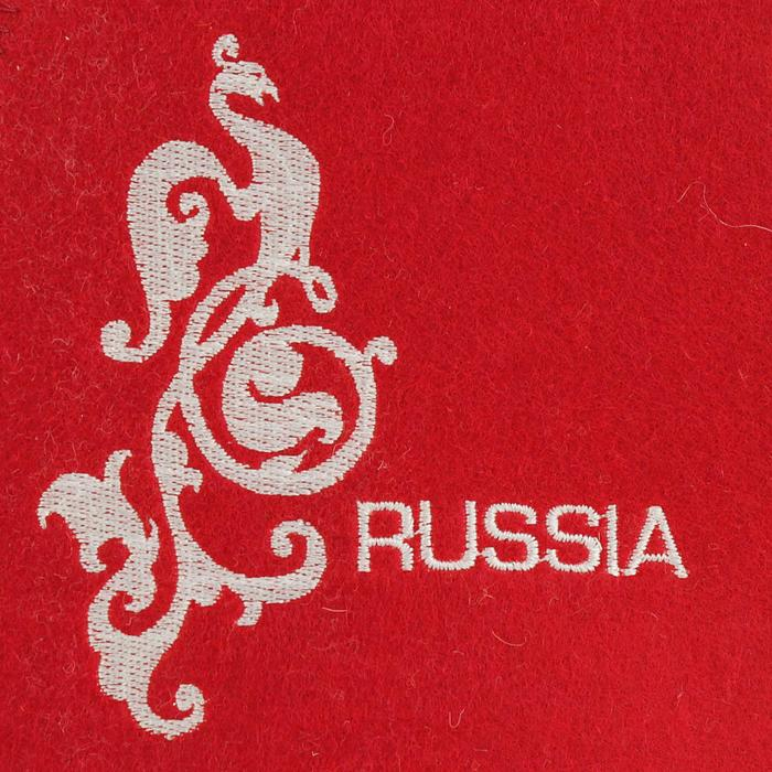 Шапка для бани  Шапка для бани "Russia" красная