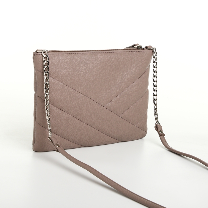 Сумка женская на молнии, цвет бежевый