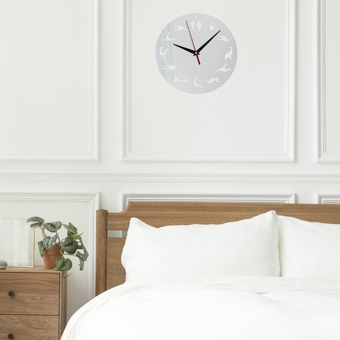 Часы настенные интерьерные, 3d  Часы настенные интерьерные, 3d "Позы", бесшумные, наклейка, большие, d-24 см