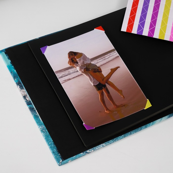 Фотоальбом 25 листов (уголки+кольца)  Фотоальбом 25 листов (уголки+кольца) "Классика морская пыль" 27х19 см