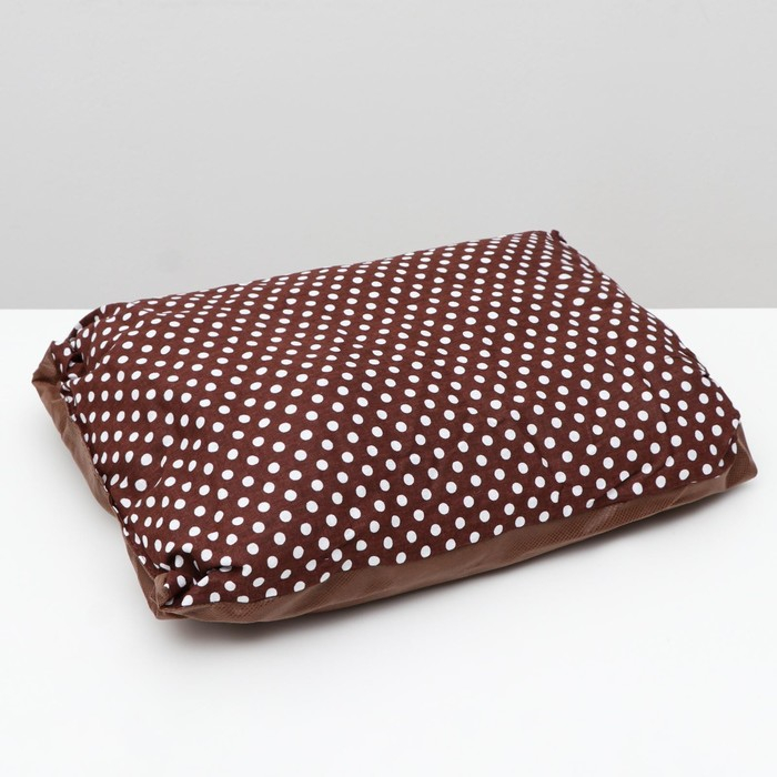 Лежанка  Лежанка "Милаш", 52 х 42 х 15, бязь, плюш, бежево-коричневая