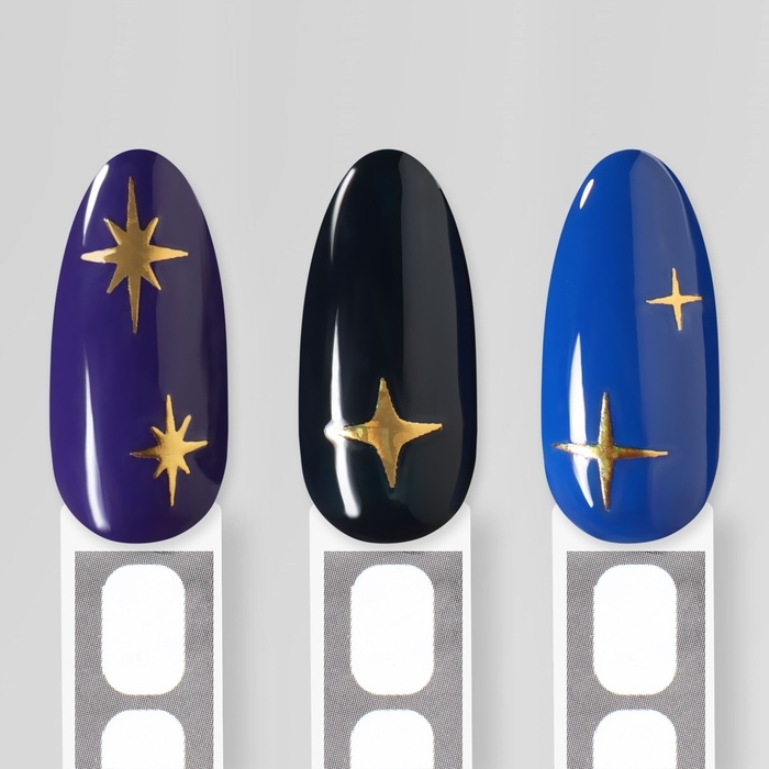 Наклейки для ногтей «Звезда», объёмные, фольгированные, цвет золотистый