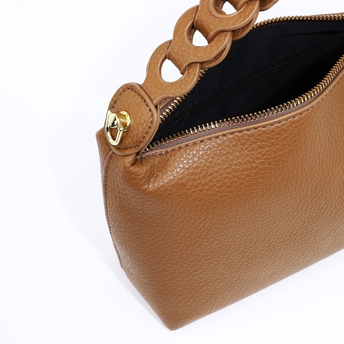 Сумка-багет на молнии, цвет коричневый Сумка-багет на молнии, цвет коричневый