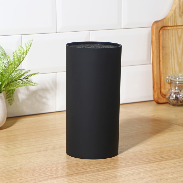 Подставка для ножей с наполнителем Доляна «Нео», 22×11 см, покрытие soft-touch, цвет чёрный Подставка для ножей с наполнителем Доляна «Нео», 22×11 см, покрытие soft-touch, цвет чёрный