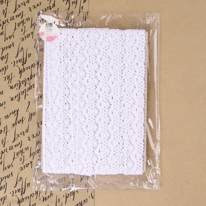 Кружево вязаное, 28 мм × 10 ± 1 м, цвет белый Кружево вязаное, 28 мм × 10 ± 1 м, цвет белый