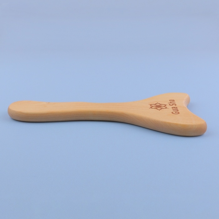 Массажёр гуаша, большой, 25,5 × 12 см, деревянный