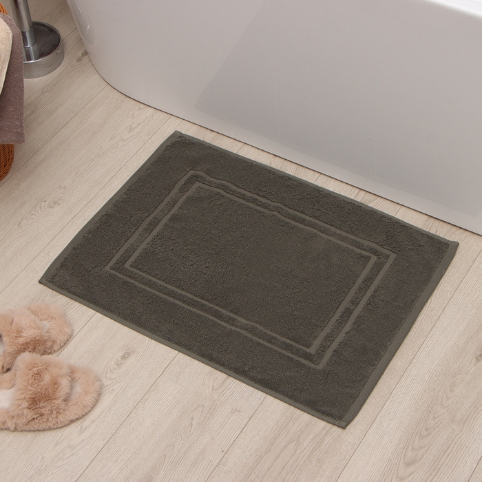 Коврик махровый Этель Classic, цв. серо-зелёный, 50х70 см, 100% хлопок, 730 г/м2