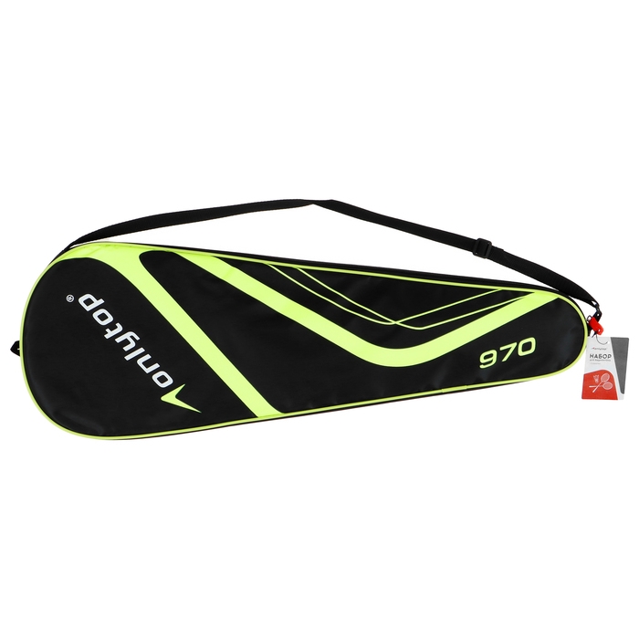 Ракетки для бадминтона ONLYTOP, алюминий, набор 2 шт., в чехле, цвет жёлтый Ракетки для бадминтона ONLYTOP, алюминий, набор 2 шт., в чехле, цвет жёлтый