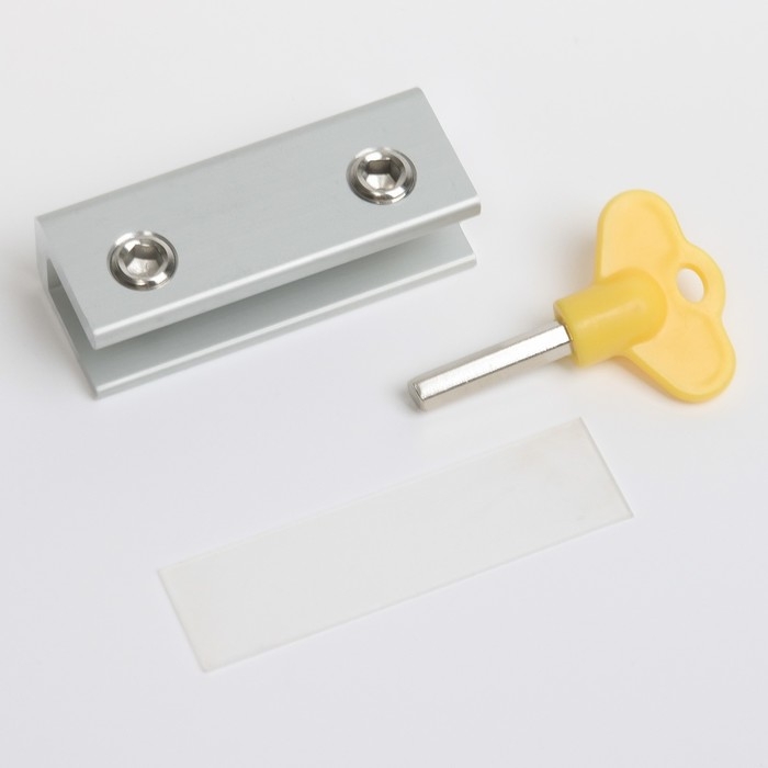 Блокиратор для окон и раздвижных дверей «Ключик», под профиль 16 мм, 2 крепления, цвет желтый, Крошка Я