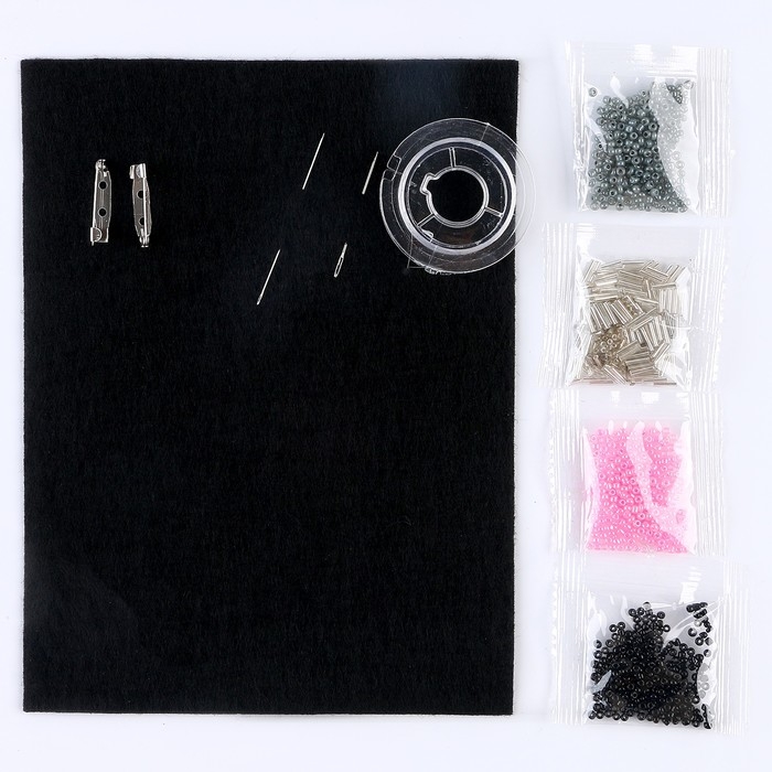 Вышивка бисером. Брошь «Черная пантера», набор для творчестваа Вышивка бисером. Брошь «Черная пантера», набор для творчестваа