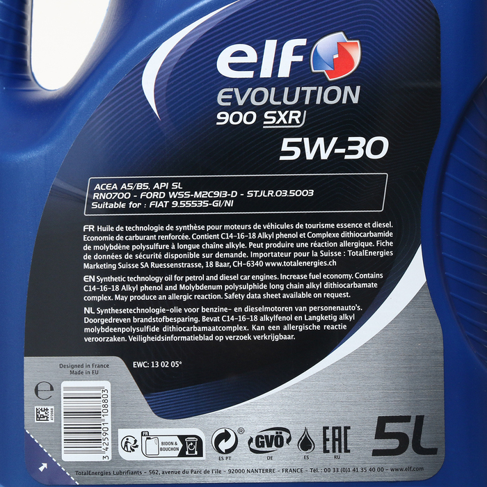Масло моторное Elf Evolution 900 SXR 5W-30, 5 л Масло моторное Elf Evolution 900 SXR 5W-30, 5 л