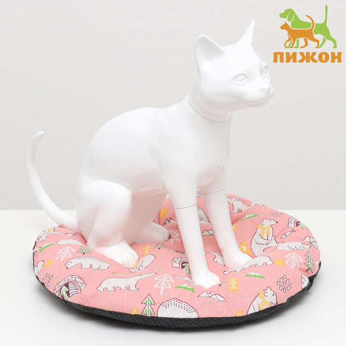 Лежак для животных  Лежак для животных "Мишка в облаках", 40 х 40 х 10 см, розовый