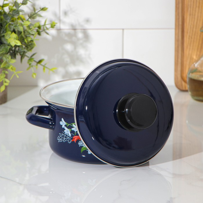 Кастрюля эмалированная цилиндрическая, 1 л, деколь МИКС, индукция Кастрюля эмалированная цилиндрическая, 1 л, деколь МИКС, индукция