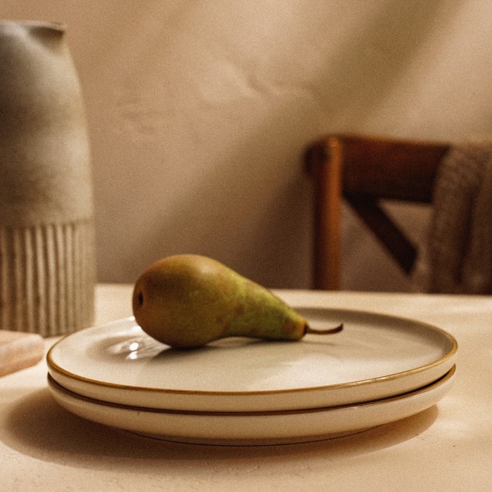 Набор тарелок фарфоровых SL Home «Леггеро», d=25,5 см, цвет бежевый Набор тарелок фарфоровых SL Home «Леггеро», d=25,5 см, цвет бежевый