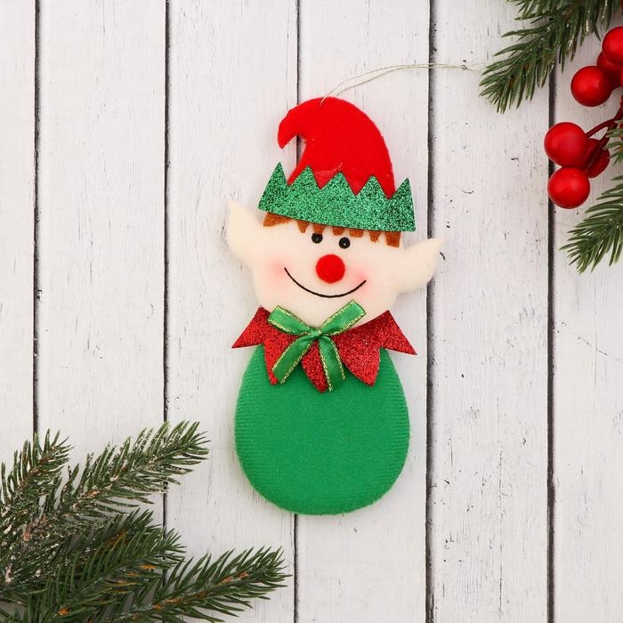 Мягкая подвеска Мягкая подвеска "Эльф" 8х14 см, красно-зелёный