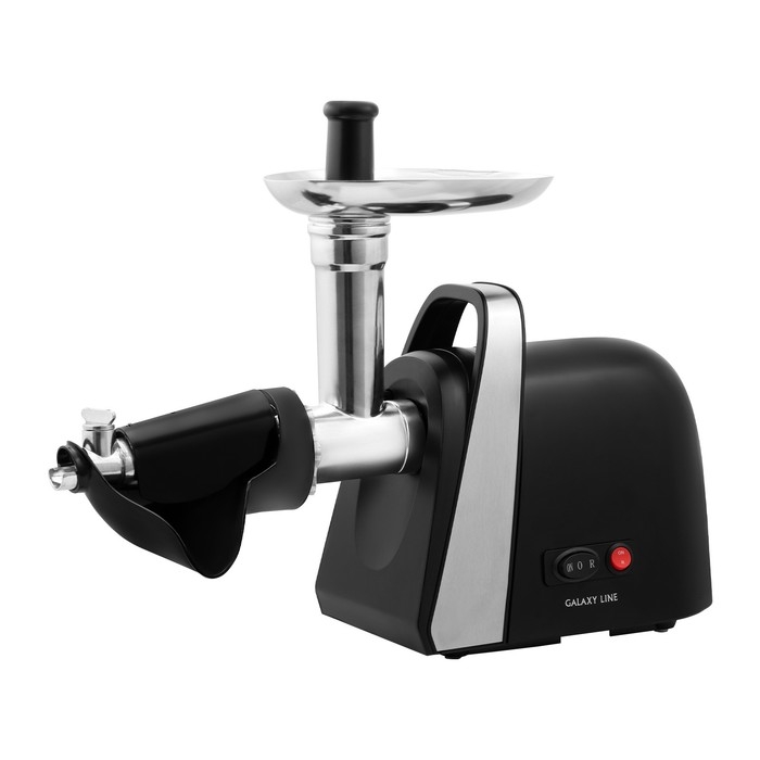 Мясорубка Galaxy LINE GL 2419, 1600 Вт, 1.5 кг/мин, реверс, 6 насадок, чёрно-серебристая Мясорубка Galaxy LINE GL 2419, 1600 Вт, 1.5 кг/мин, реверс, 6 насадок, чёрно-серебристая