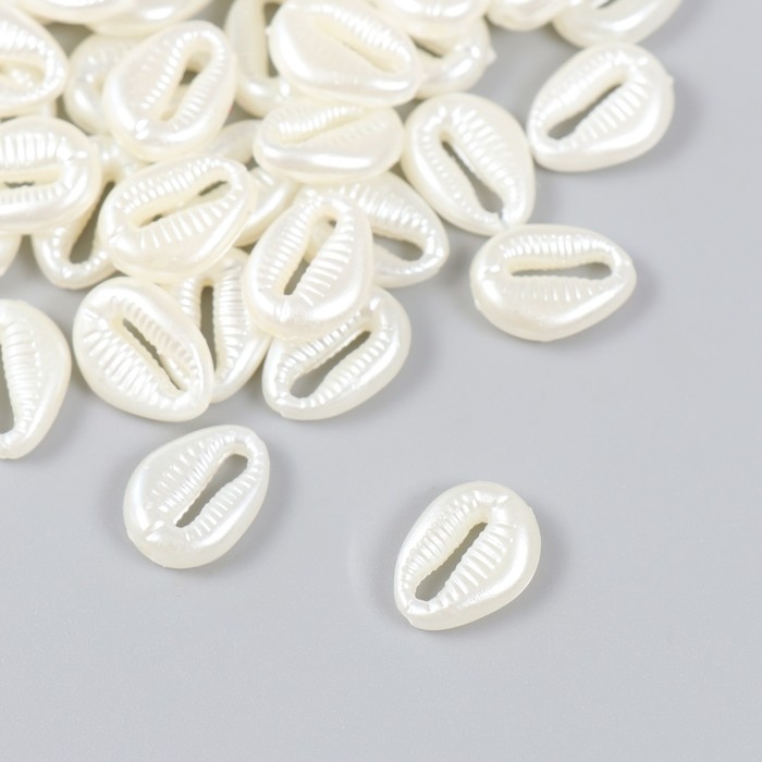 Бусины для творчества пластик Бусины для творчества пластик "Жемчужные инвалютные ракушки" набор 40 шт 0,5х1,2х1,5 см