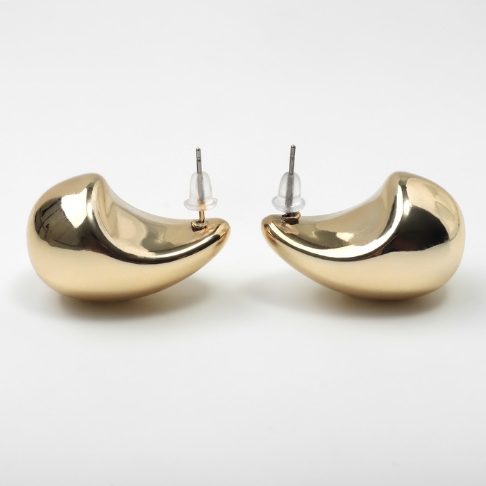 Серьги пластик «Капля» структура мах, цвет золото Серьги пластик «Капля» структура мах, цвет золото