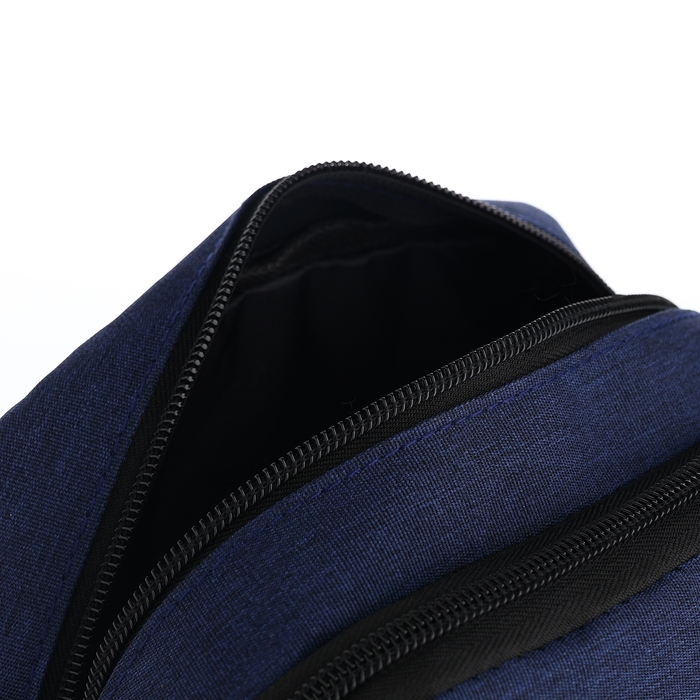 Сумка мужская на молниях, наружный карман, цвет синий Сумка мужская на молниях, наружный карман, цвет синий