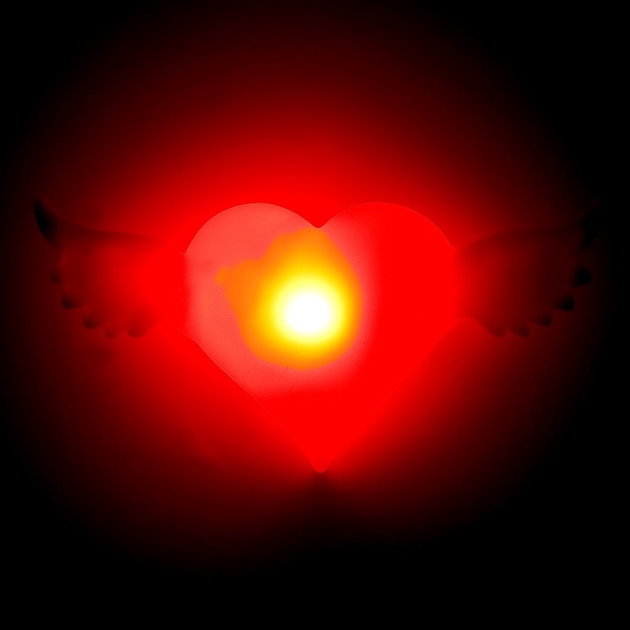 Светильник светодиодный Светильник светодиодный "Сердце с крыльями", красное свечение