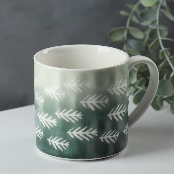 Кружка керамическая Forest, 350 мл, цвет белый