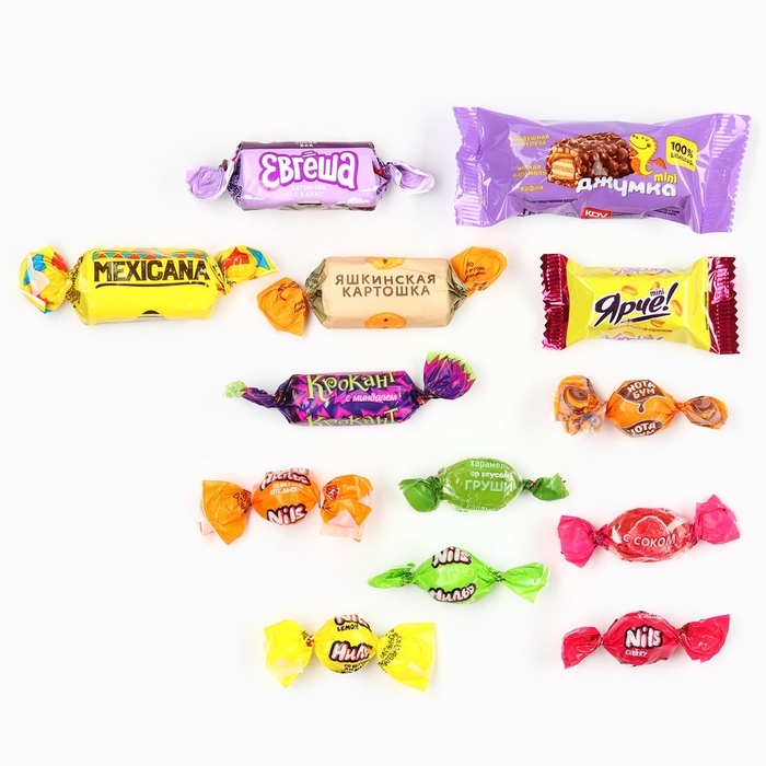 Сладкий подарок детский новогодний «Змейки», конфеты и и заготовка для открытки, 500 г.