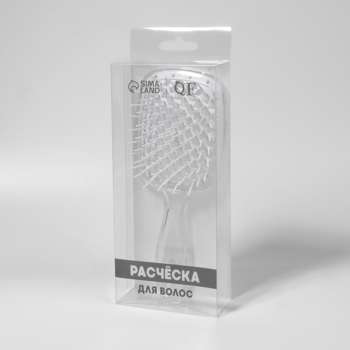 Расчёска массажная, широкая, вентилируемая, 8,5 × 20,5 см, PVC коробка, цвет прозрачный Расчёска массажная, широкая, вентилируемая, 8,5 × 20,5 см, PVC коробка, цвет прозрачный
