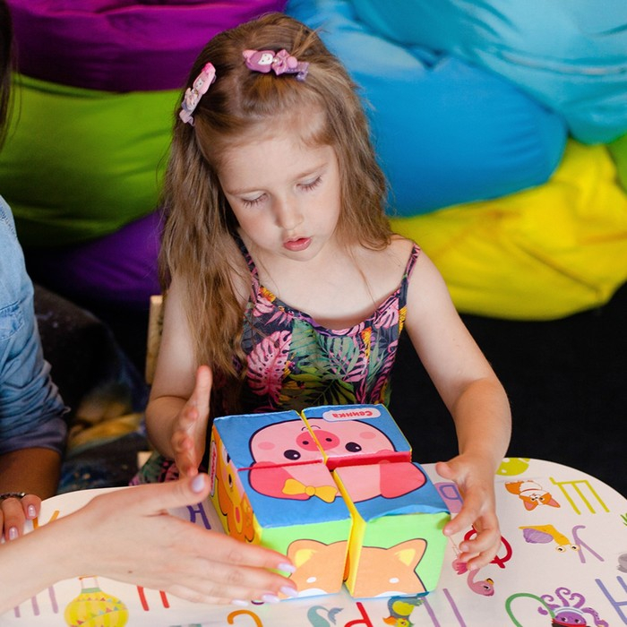 Мягкие кубики «Зверята», 4 шт, 8 х 8 см, по методике Монтессори Мягкие кубики «Зверята», 4 шт, 8 х 8 см, по методике Монтессори