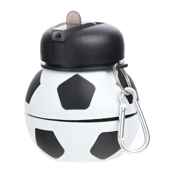 Бутылка для воды, 550 мл,  Бутылка для воды, 550 мл, "Футбольный мяч", складная, 18 х 8.7 см