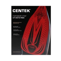 Утюг Centek CT-2313, 2600 Вт, 350 мл, керамика, капля-стоп, пар. удар, самоочистка, красный