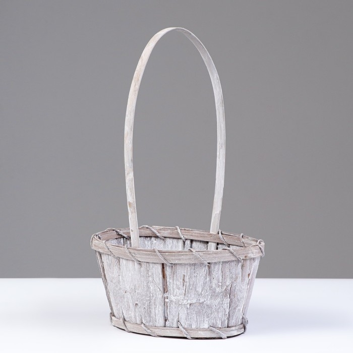 Корзина плетеная, 18х15х10/26 см, натуральный, бамбук Корзина плетеная, 18х15х10/26 см, натуральный, бамбук