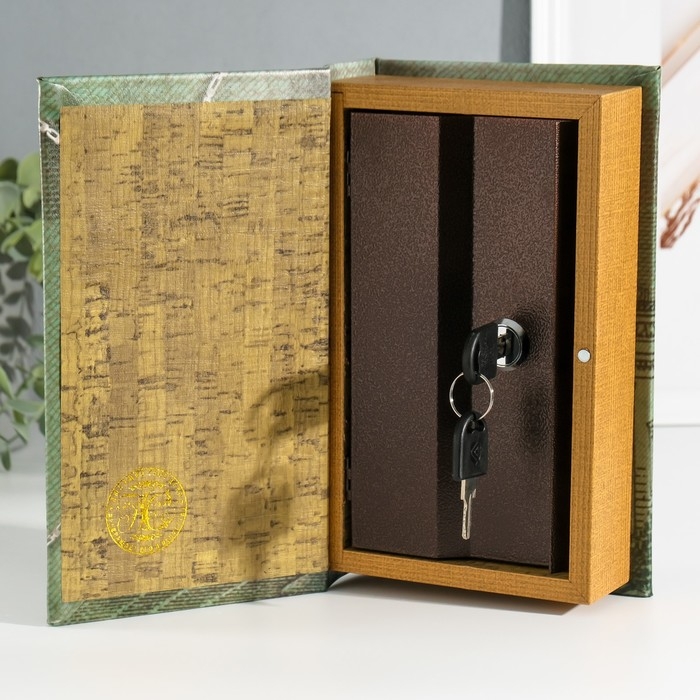 Сейф-книга дерево кожзам Сейф-книга дерево кожзам "Время - деньги" 3D тиснение 21х13х5 см
