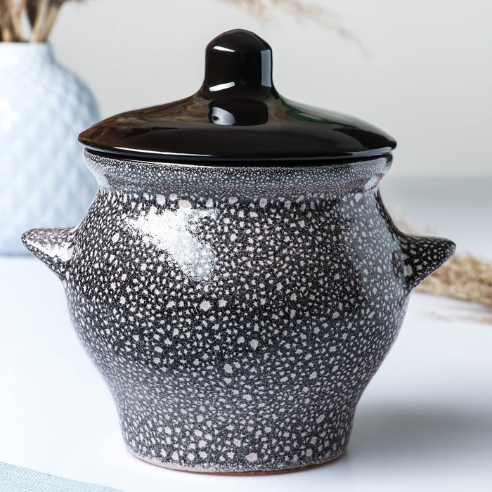 Горшок керамический для запекания №6, 0,65л / 12х12см, мрамор Горшок керамический для запекания №6, 0,65л / 12х12см, мрамор