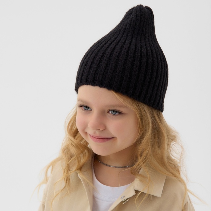 Шапка детская MINAKU р-р 50-52, цвет чёрный Шапка детская MINAKU р-р 50-52, цвет чёрный