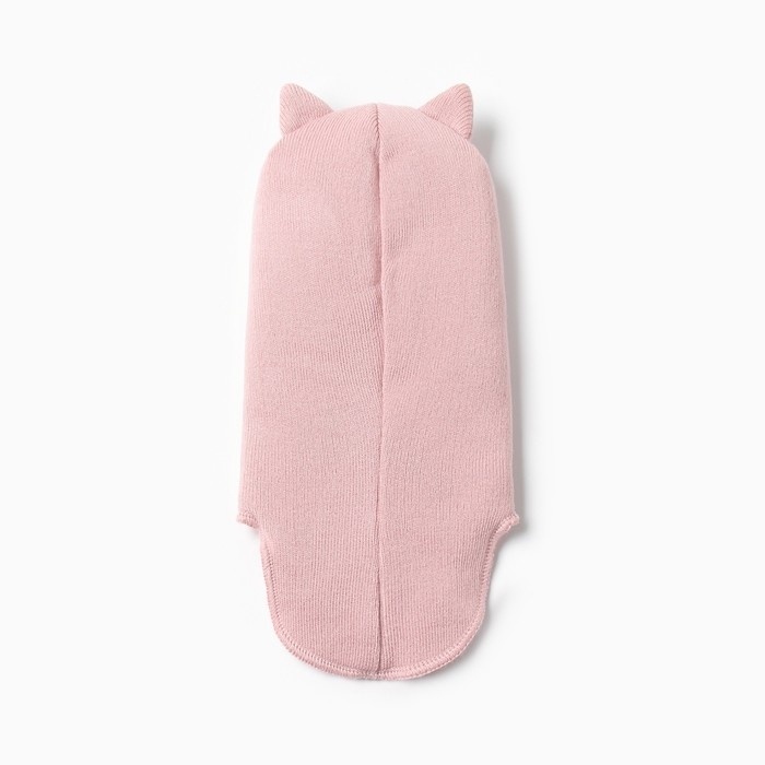 Шапка-шлем детская, цвет пудра, размер 42-46 Шапка-шлем детская, цвет пудра, размер 42-46