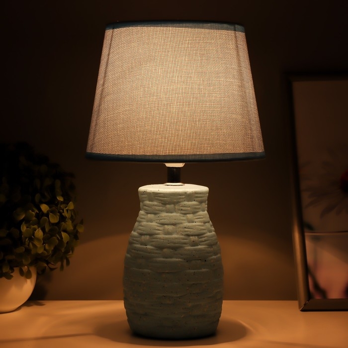 Лампа настольная 16249/1BL Е14 40Вт синий/плетёнка 20х20х33,5 см RISALUX Лампа настольная 16249/1BL Е14 40Вт синий/плетёнка 20х20х33,5 см RISALUX