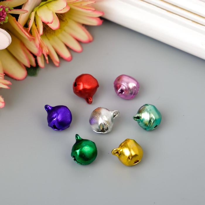 Набор декора для творчества металл Набор декора для творчества металл "Колокольчики цветные" (набор 25 шт), d-1 см, 12х10 см