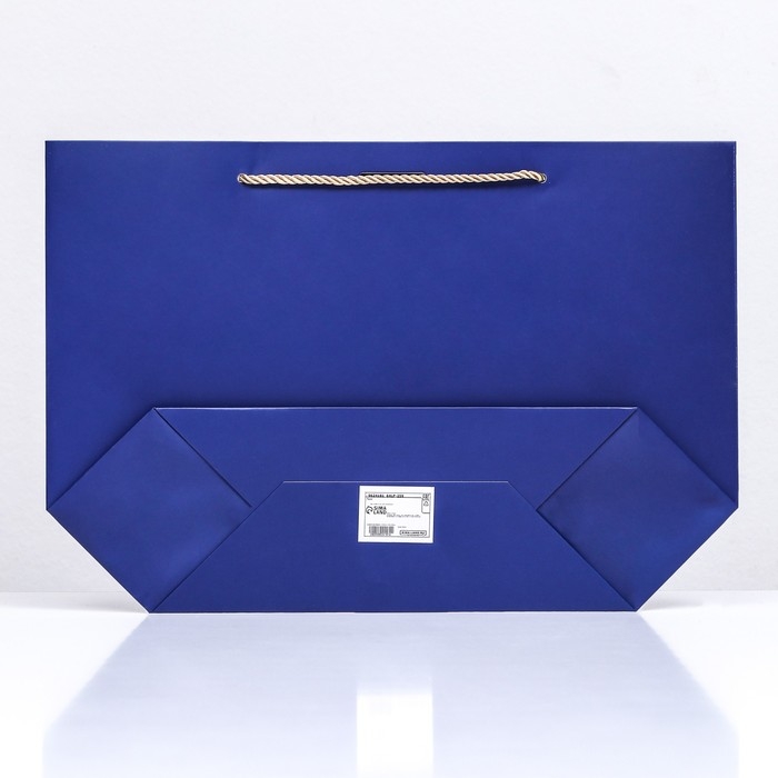 Пакет подарочный с лентой 26 х 25 х 11 см Пакет подарочный с лентой 26 х 25 х 11 см "Синий"