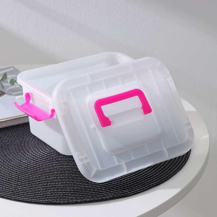 Контейнер для хранения «Дипломат», 20,5×15×9,5 см, крышка с ручкой на защёлке, цвет МИКС Контейнер для хранения «Дипломат», 20,5×15×9,5 см, крышка с ручкой на защёлке, цвет МИКС