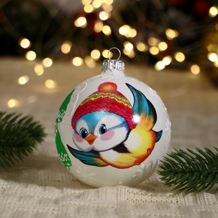 Шар Шар "Синичка в шапочке", 80 мм., в подарочной упаковке, мультицвет