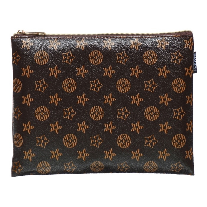 Папка для тетрадей А5, 245 х 200 х 10 мм, молния сверху, кож.зам, de VENTE Monogram, унисекс, коричневый Папка для тетрадей А5, 245 х 200 х 10 мм, молния сверху, кож.зам, de VENTE Monogram, унисекс, коричневый