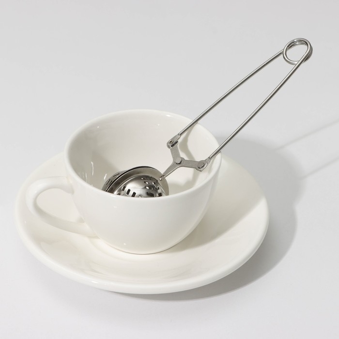 Ситечко для чая Доляна «Ёлочка», 16,5 см, цвет серебристый Ситечко для чая Доляна «Ёлочка», 16,5 см, цвет серебристый