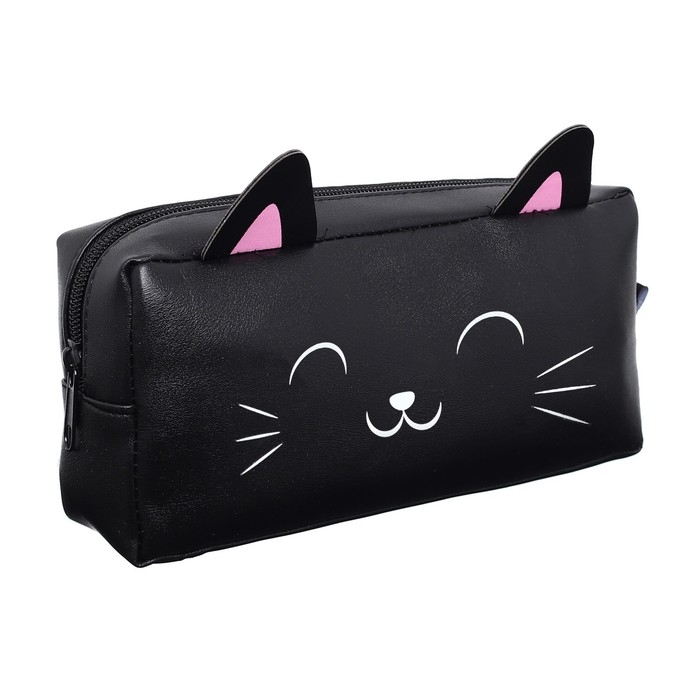 Пенал мягкий 1 отделение 90 х 200 х 50 мм, объёмный, кожзам, Calligrata Пенал мягкий 1 отделение 90 х 200 х 50 мм, объёмный, кожзам, Calligrata "Котик"