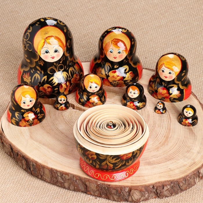 Матрёшка  Матрёшка "Хохлома", 10 кукольная, 16 см